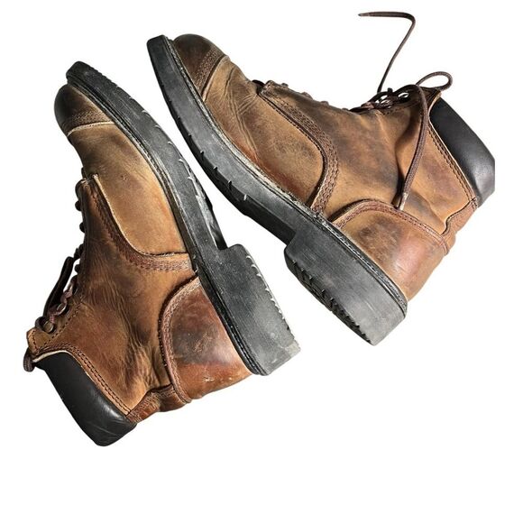 RED WING Brown Leather Work Boots Cap Toe Lace Up Fits Mens Size 8.5 VINTAGE main image 4